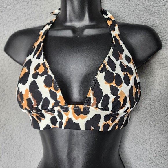 VICTORIA SECRETS Women's Small Animal Print Padded Halter Bathing Suit Top - Picture 1 of 5